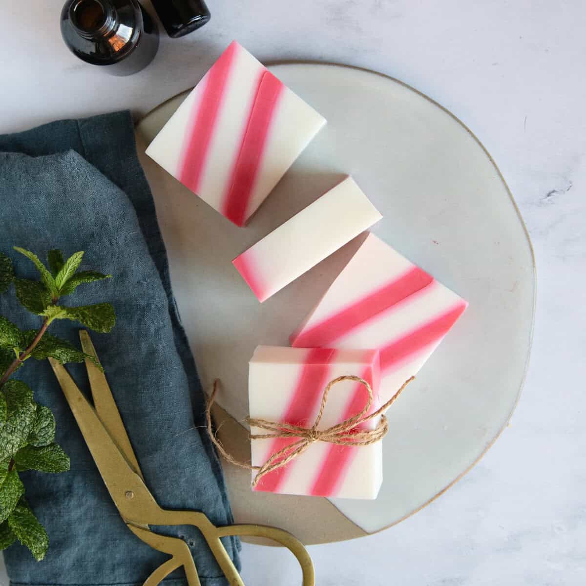 Colorful DIY Peppermint + Vanilla Layered Soap