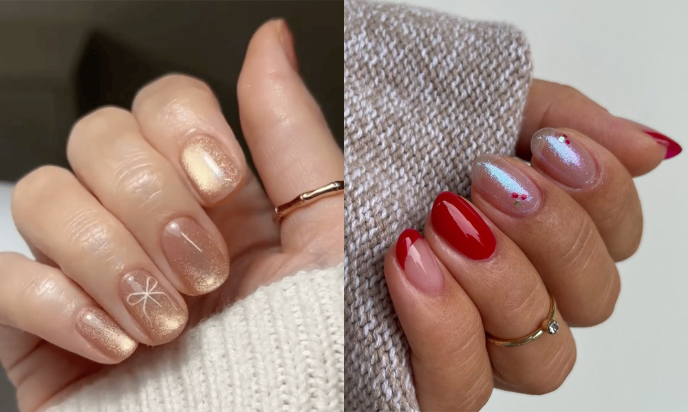 Short Nails Sleigh the Season With These Festive Manis